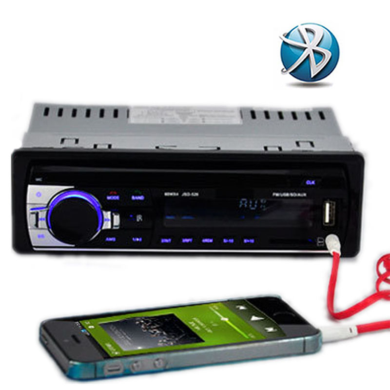 Radio FM con Bluetooth para coche, reproductor de audio MP3 con manos libres, USB/SD, entrada auxiliar para salpicadero, 1 DIN