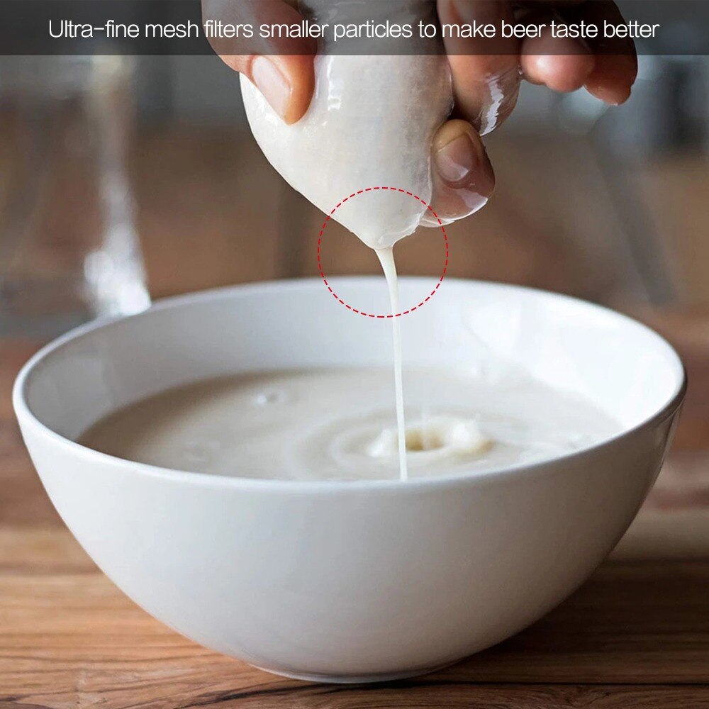 Bahre Homebrew Filter Tasche für Brau wiederverwendbar Küche Lebensmittel Filter Taschen Sieb Feine Gittergewebe Tasche für Bahre murmeln Milch Saft Filter