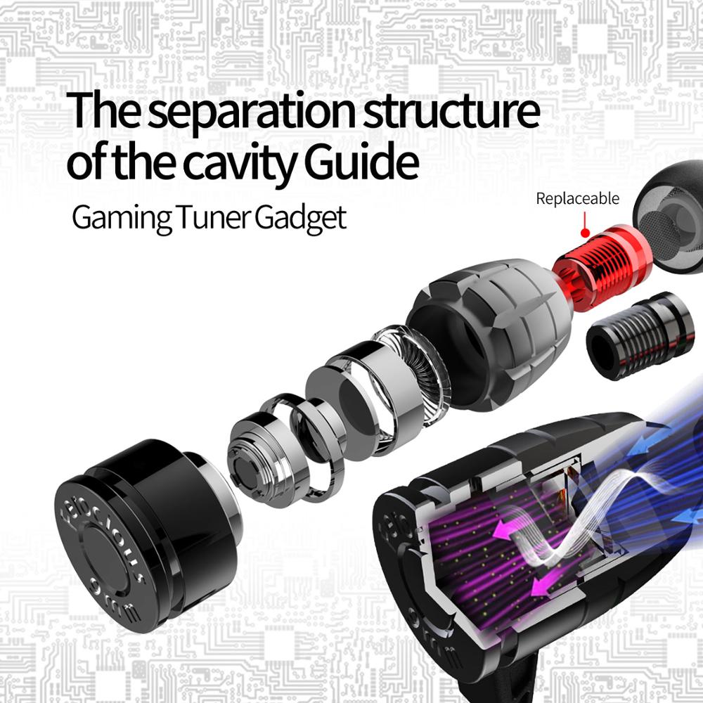 Plextone hammerhead  g25 gaming hörlurar med mikrofon i örat ljudisolering headset variabel ljudcell för ersättning