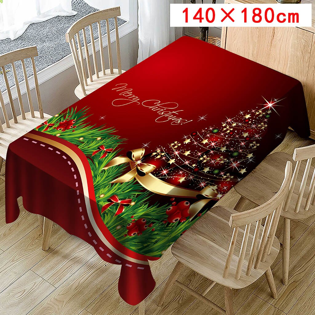 40#  juledug print rektangel borddæksel fest hjem indretning køkken spisebord dækning julemanden duge: B