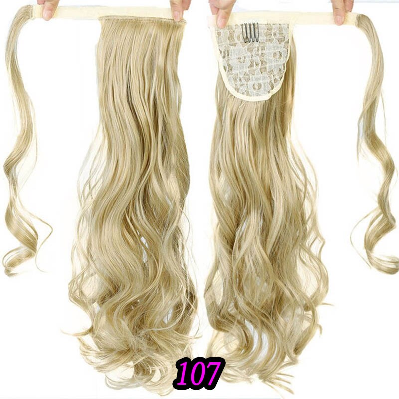 Xuanguang 24 pulgadas de largo pelo rizado pelo sintético pelo Cola de Caballo extensión de pelo de alta temperatura de fibra: 107