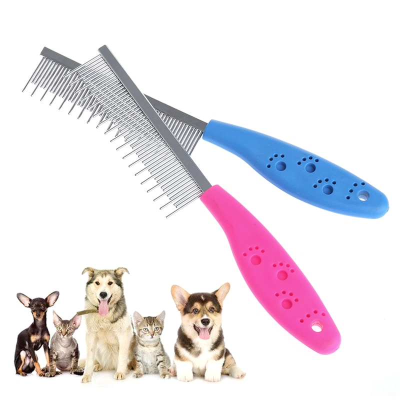 Tondeuse peigne pour chien chat de compagnie | Peigne à brosse de toilettage, peigne à peigne, perte de poils, puces APR5_35