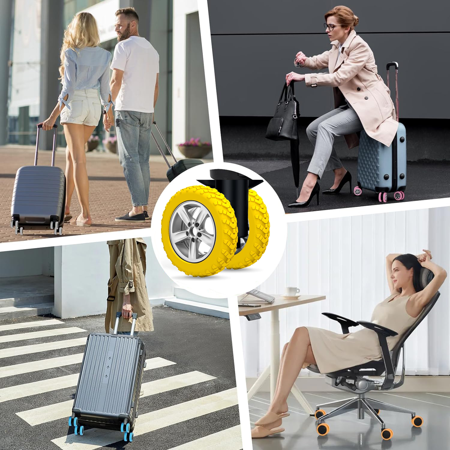 4/8 Stuks Bagage Wielbeschermers Covers Siliconen Koffer Wielbeschermers Trolley Case Stille Caster Mouw voor Slijtvast