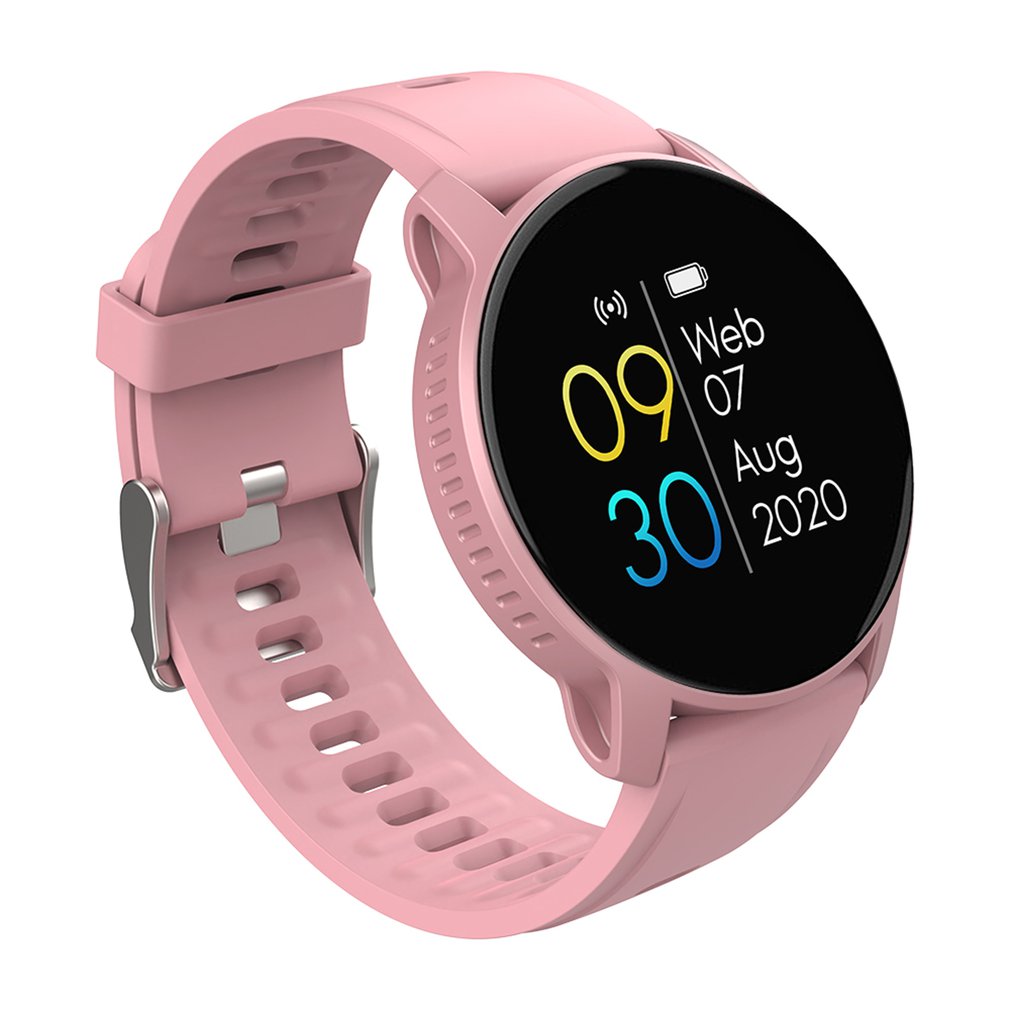 W9 Smart Bracelet Women Watch Sports Mode Sleep Time Monitor Heart Rate Monitor Full Touch Screen Waterproof: Pink