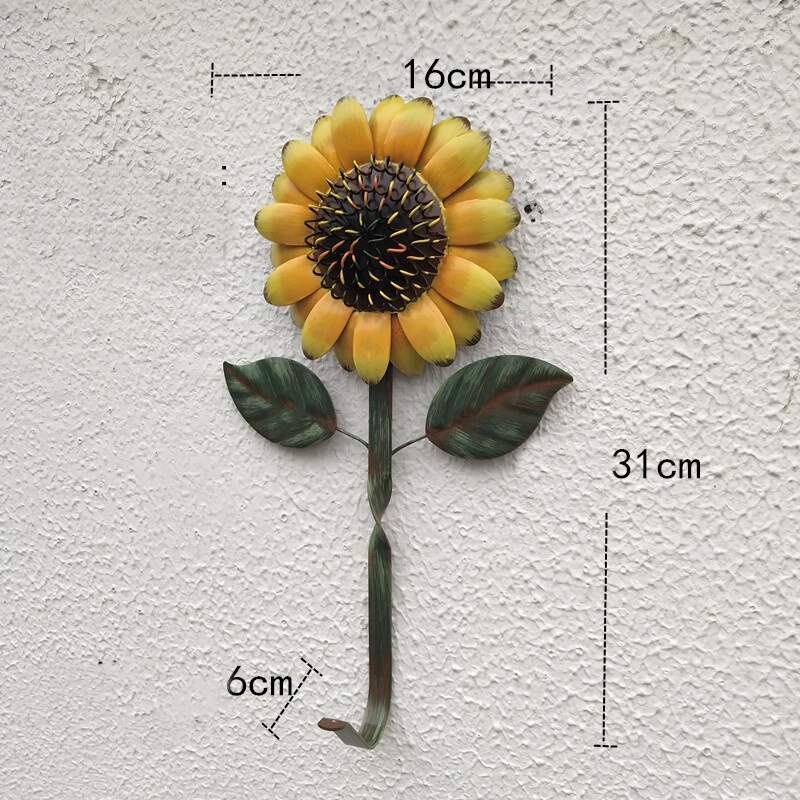 Tournesol clés tabliers cuisine cintres décor mural rustique métal mur crochet accessoires support maison mur décor A