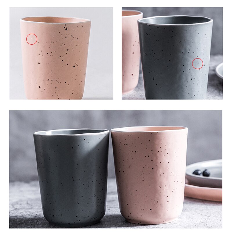 Nordic Minimalist Ceramics Coffee Cup Japanese-style Tea Kettle Couple Water Mug Glaze Point Container 400ml 10.5x8.8cm