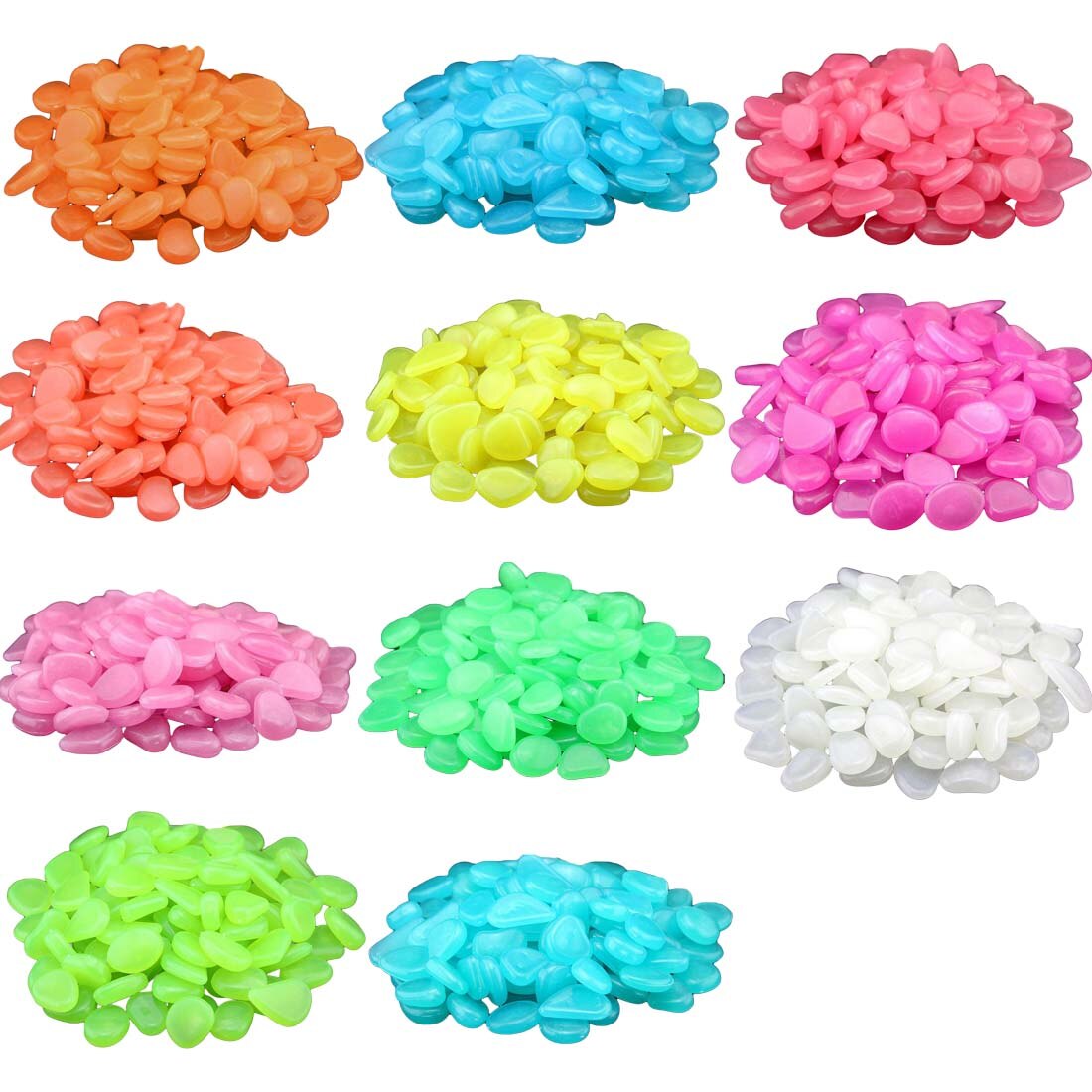 10 stuks glow in the dark tuinkiezels, lichtgevende stenen, stenen voor looppaden, tuinpaden, patio's, gazons, tuindecoratie, lichtgevende stenen