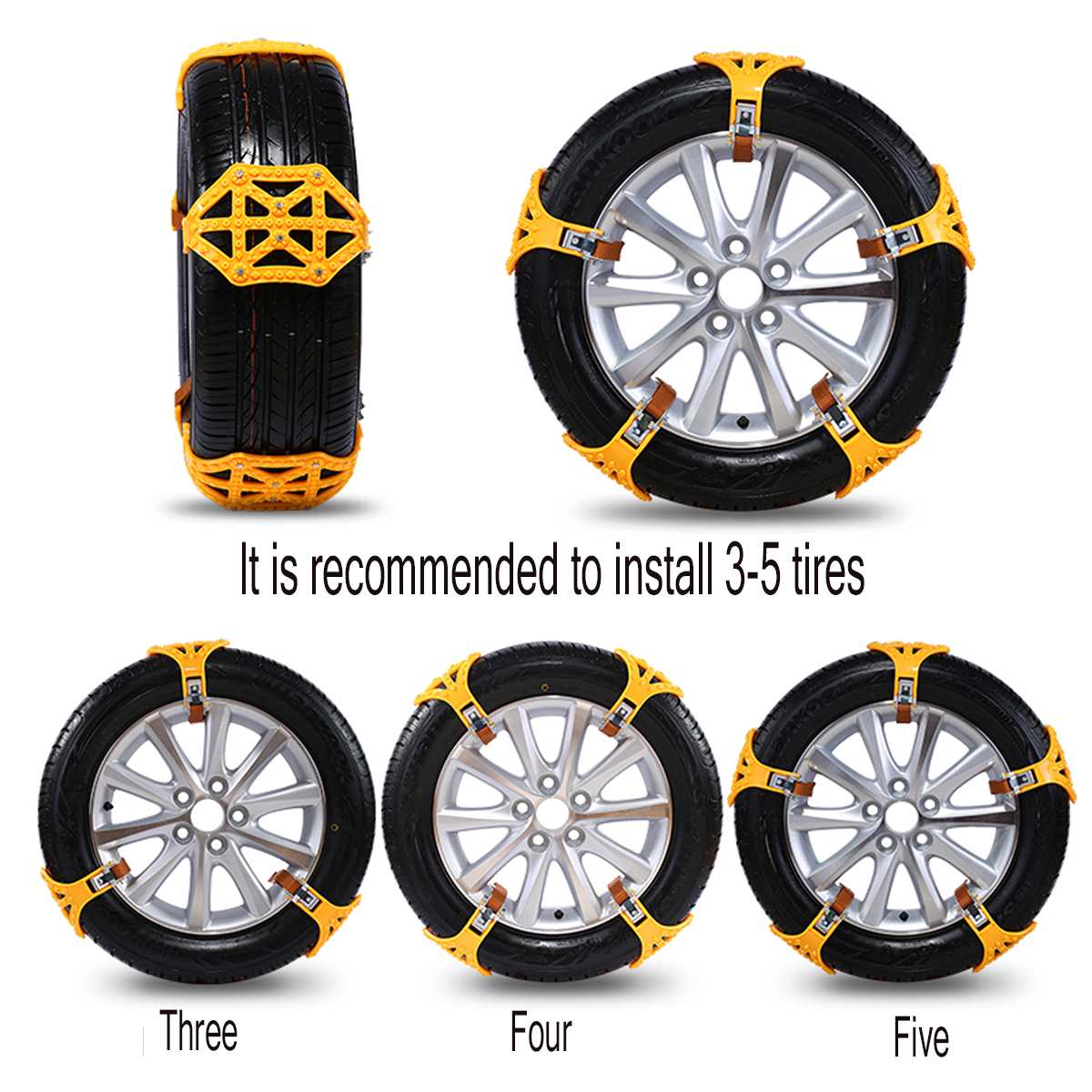 165-255cm Automobiles Vehicles Car Snow Chains Car Tire Tyres Anti-skid Chain Wheel Chain Safety Adjustable TPU Truck Van ATV