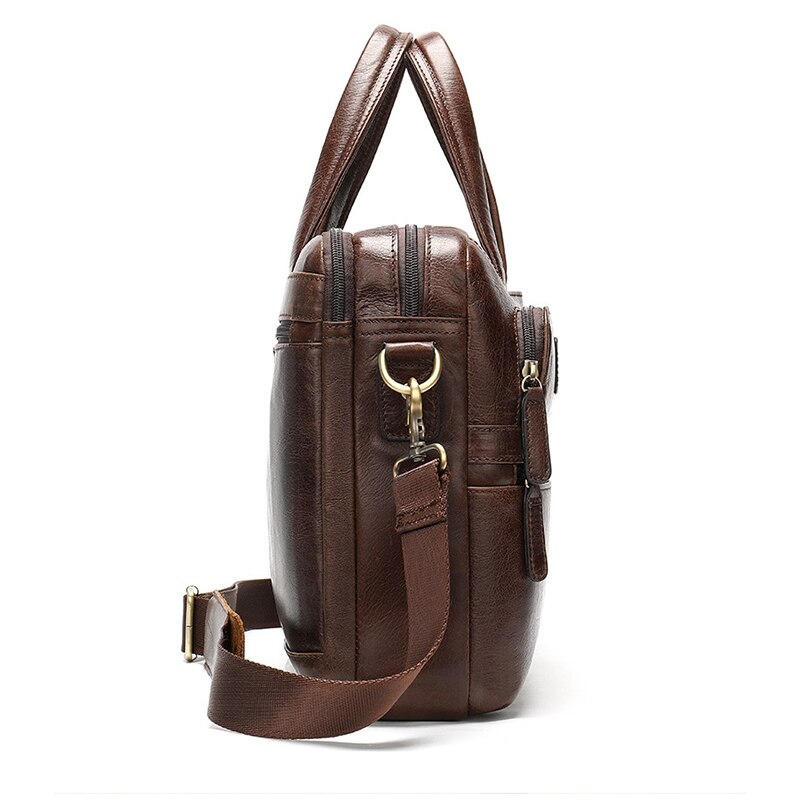 Aktetas messenger bag heren leren 14 inch laptoptas heren aktetassen kantoor business tas voor documenten