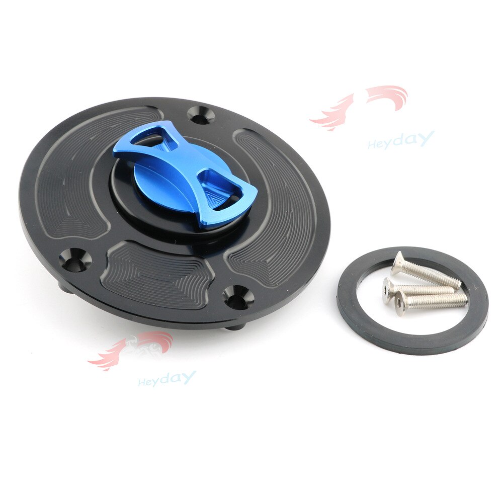 Keyless Gas Tank Cap Cover Voor Ninja ZX-6R 636 ZX636R ZX-10R Z1000 Z800 Z750/R ZX14(ZZR1400): Blauw