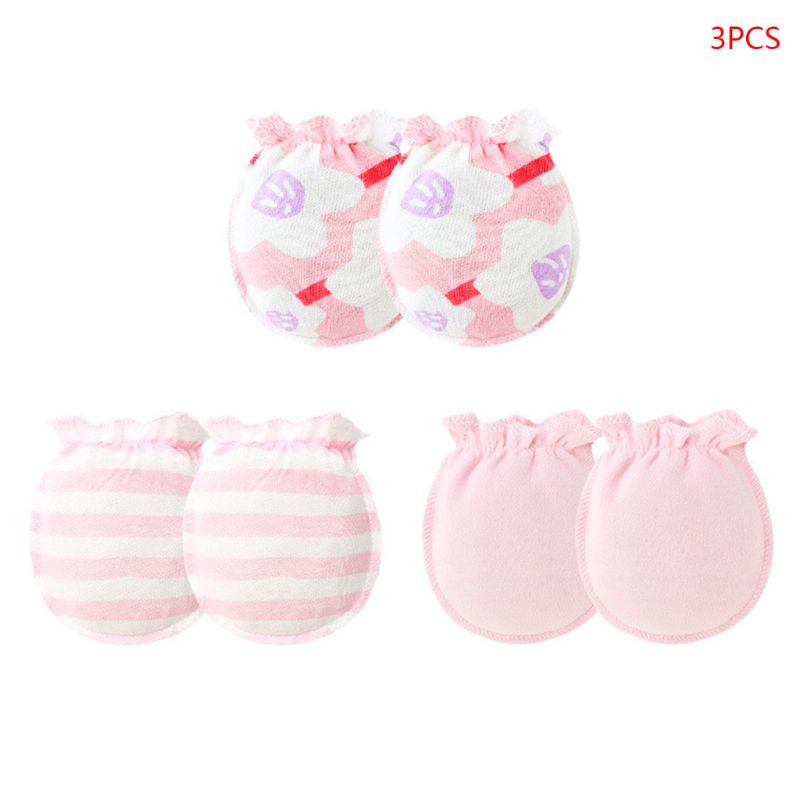 3 Paar/set Baby Handschoenen 0-6 Maand Pasgeboren Baby Anti-Grijpen Handschoen Voet Cover Dunne 24BE: 5