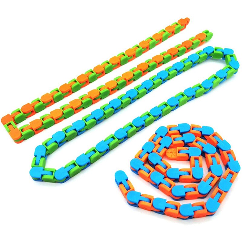 4 pezzi Fidget Chain Anti Stress Toy autismo sollievo dallo Stress mantiene le dita impegnati e le menti focalizzate Puzzle giocattolo educativo colore casuale