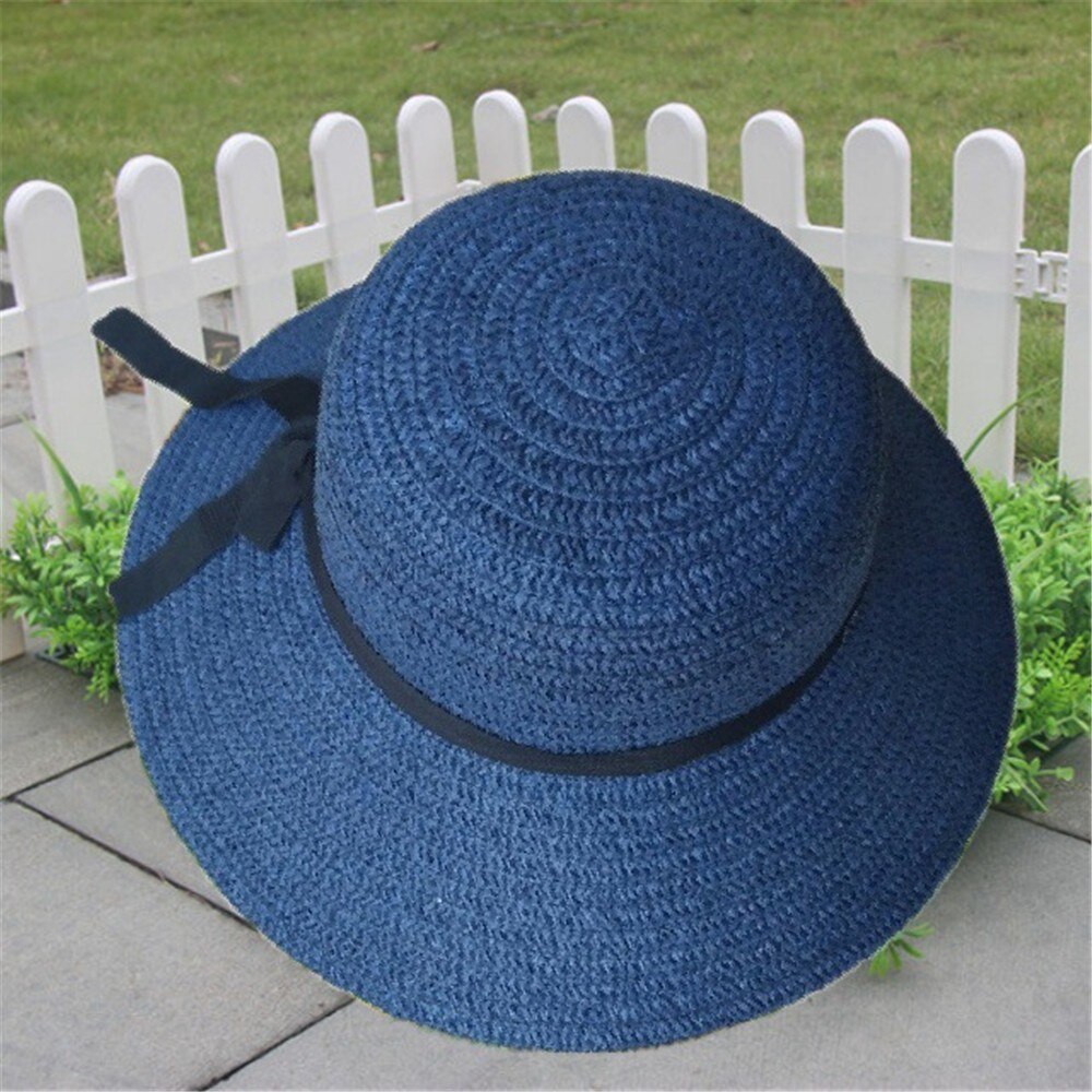 Hat floppy foldbar dame damer strå strandsol sommerhat beige bred skygge