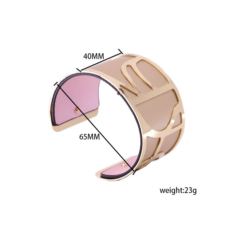 Georgette Armbinde Armreifen mit Gold Farbe Austauschbar Leder Einstellbare Manschette Armbinde Gros Armbinde Femme Schmuckstück