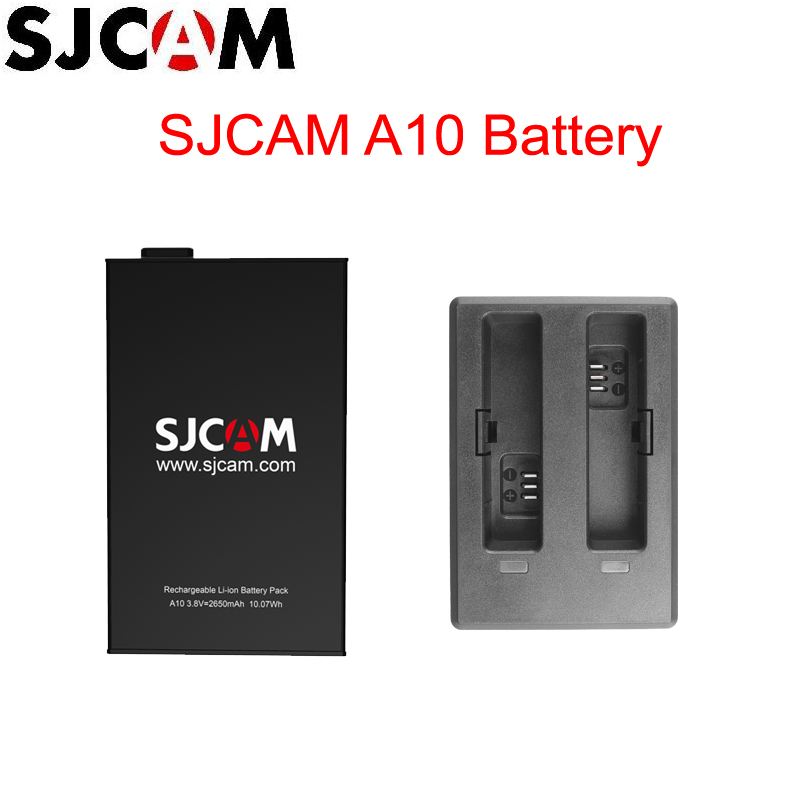 Originale SJCAM A10 Batteria 2650mAh Li-Ion Batteria di Back Up Della Batteria Supplementare SJCAM Accessori: 1 Battery 1 Charger