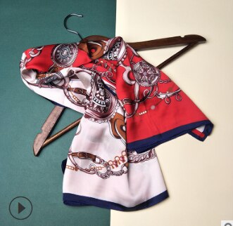 90*90cm top silke superior kæde tørklæder kvinder foulard firkantet hijab tørklæde dame sjal wrap lydpotte pareo kvinde hijab: 1