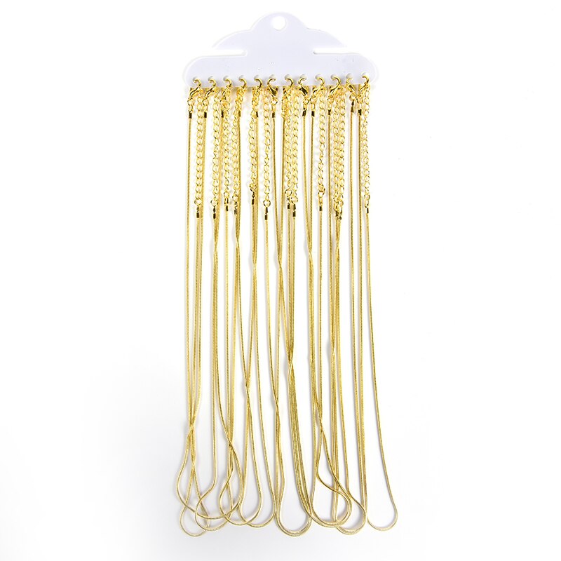 12 Pz/lotto Oro Argento di colore 40 centimetri Del Serpente Catene Della Collana per Le Donne Monili Che Fanno La Collana Risultati: Oro-colore