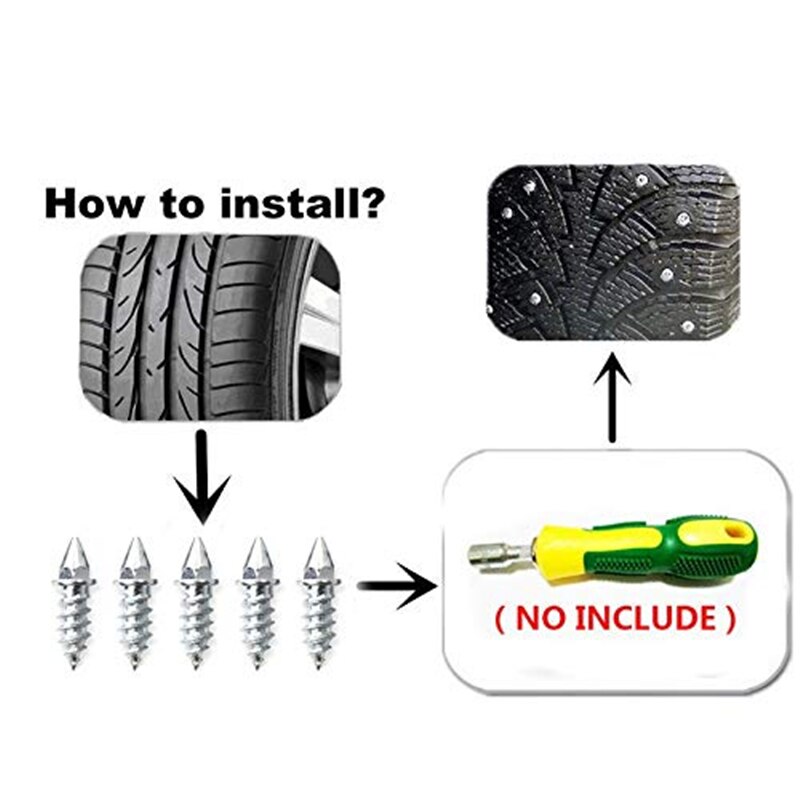 27mm Anti Skid Tire Screw Car Tires Studs Spikes Wheel Snow Chains For Car Vehicle Truck Motorcycle Bike Tires