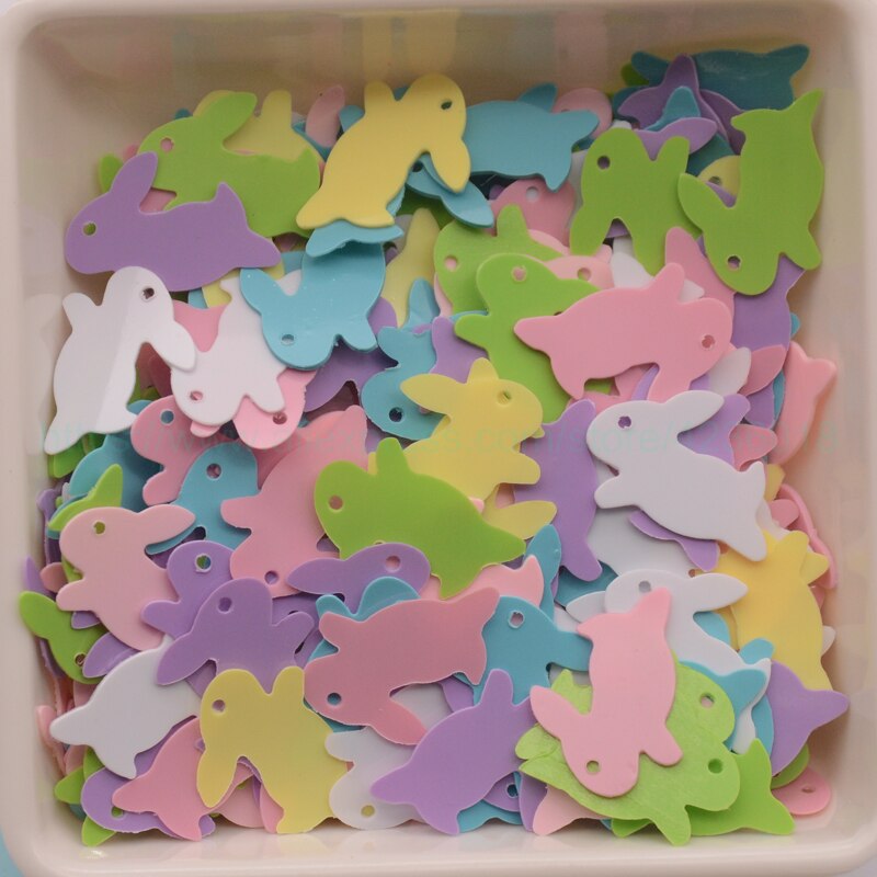 25g 12x18mm Pasen Running Konijn Vormige Losse Pailletten Pailetten Voor Scrapbooking Decoratie Shaker Kaart Ornament