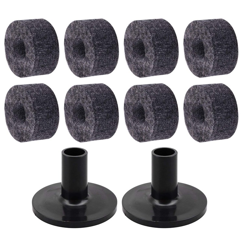 8 beckenständer, 25mm filzscheiben,  + 2 ersatz-beckenhüllen für ein rack-drumset