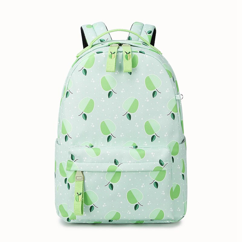 Atinfor imperméable à l'eau femmes fruits impression sac à dos adolescent sac à dos mignon fille voyage sac à dos sac à dos cartable: Green apple