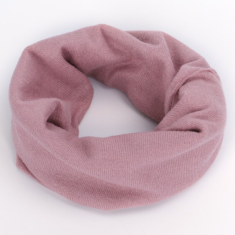 Winter Luxury Cashmere Ladies Scarf Women Solid Color Neck Warmer Ring Scarf Wool Scarves Kerchief Comfortable: Pink