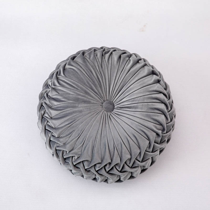 Coussin rehausseur à dossier rond en velours | Décor nordique pour fauteuil de maison, coussin pour dossier de bureau, coussin pour canapé: gray