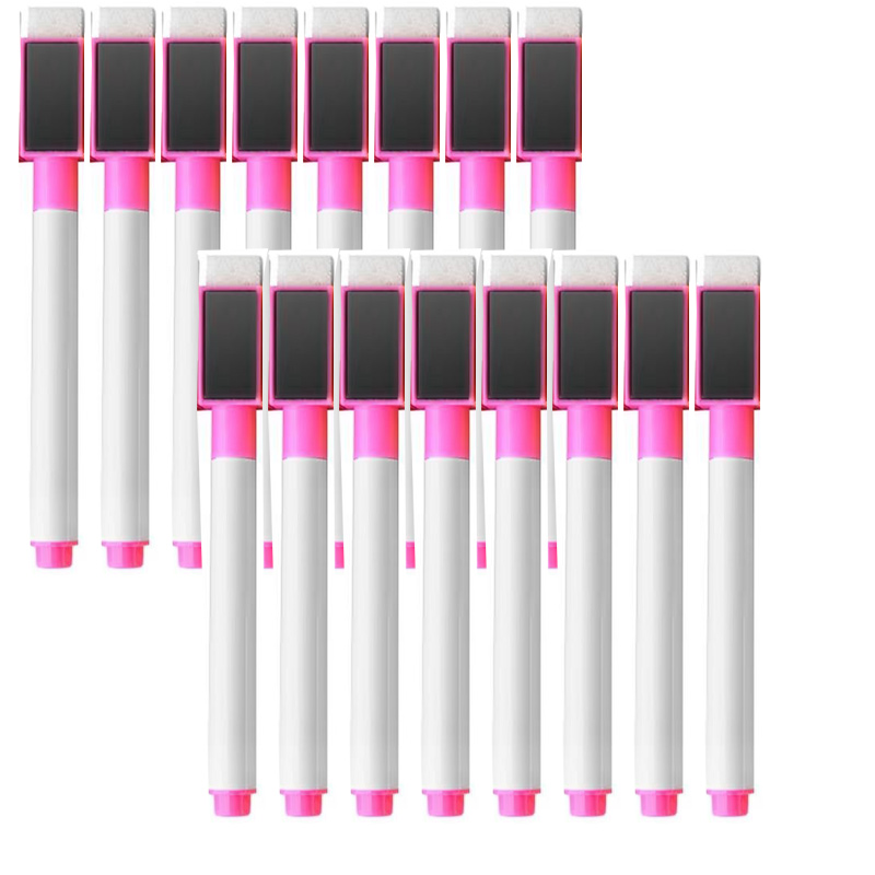 16 stuks 8 kleuren kinderwhiteboardpen leraren en studenten magnetisch absorbeerbaar whiteboard kleurrijke grote capaciteit borstel: Blauw