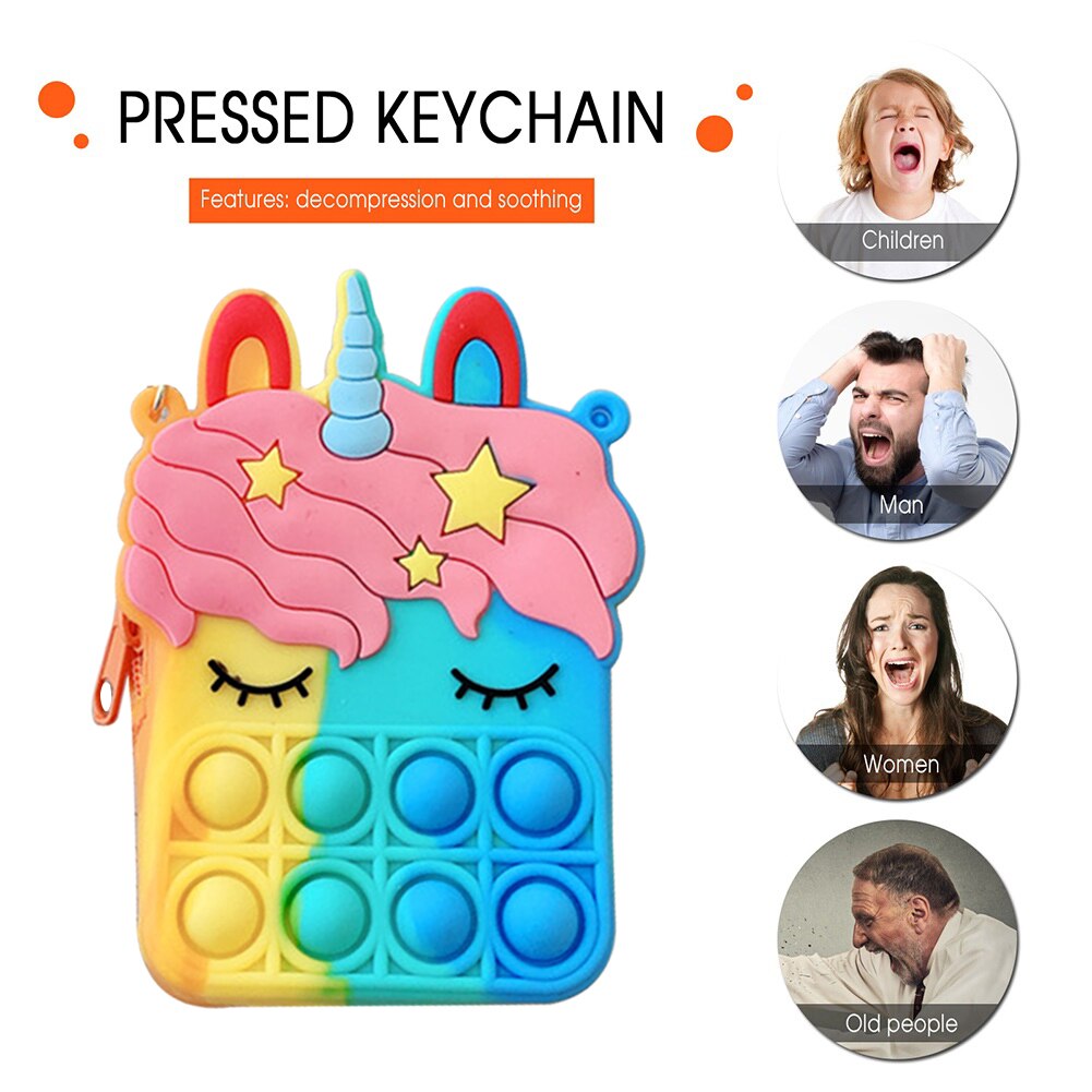 Druckblasen-geldbörse mit handschlaufe, sensorisches quetschspielzeug zum entspannen, druckentlastung, anti-stress-set für menschen mit autismus und adhs