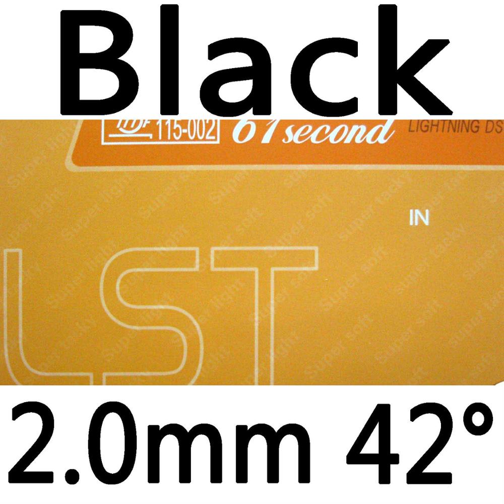 61second Lightning DS LST Super tacky pimples in Table Tennis Rubber With Sponge: black 2.0mm H42