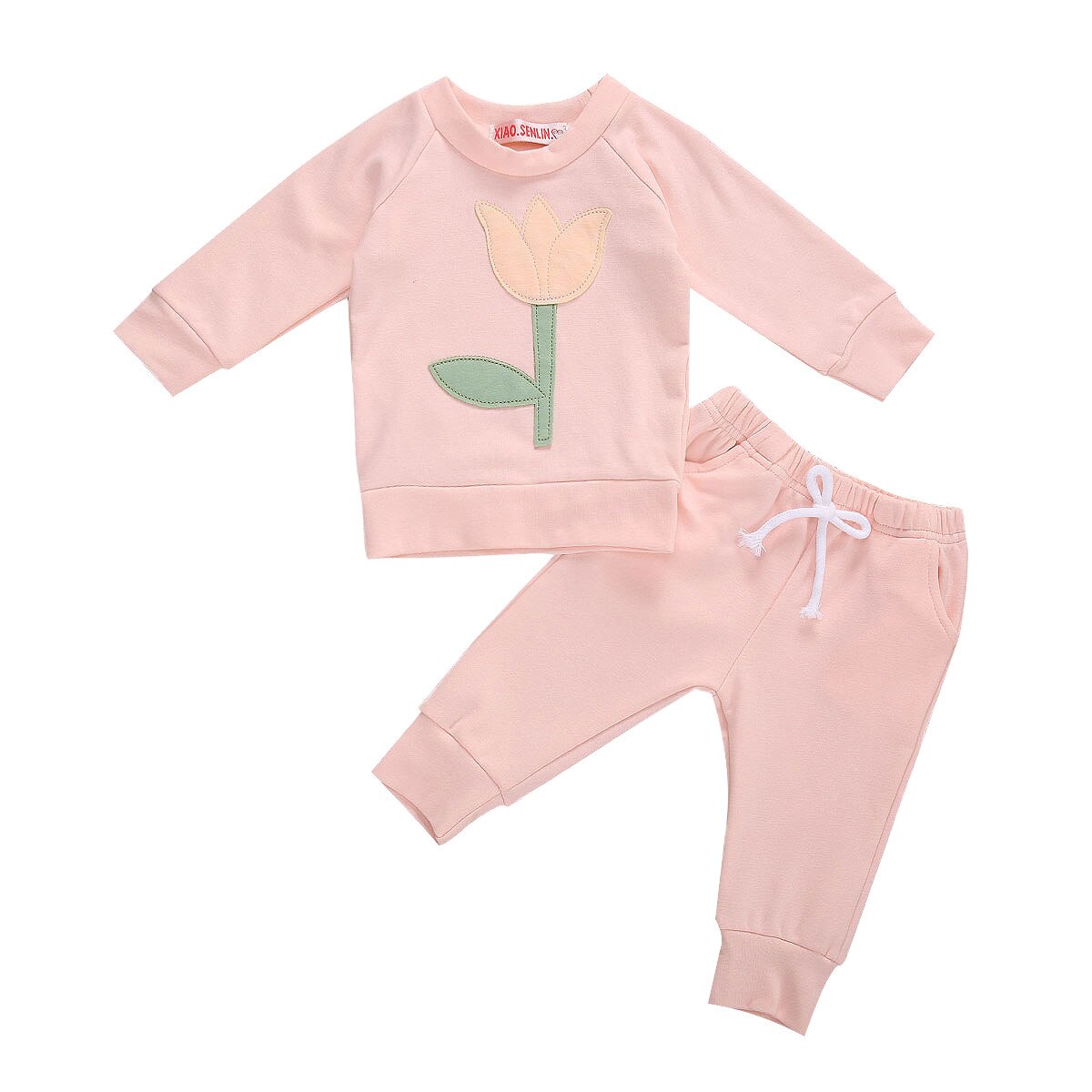 Setje met Bloemenmotief en Ruches - Baby en kinderenkleding