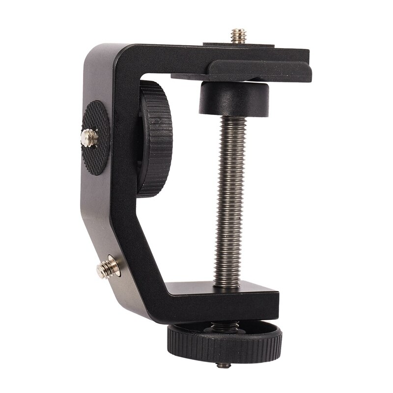 1 Pcs Multifunctionele Aluminium Clip UNC1/4 Inch Schroef C Stand Clamp & 1 Pcs Verstelbare Gedraaid Monitor Beugel stand