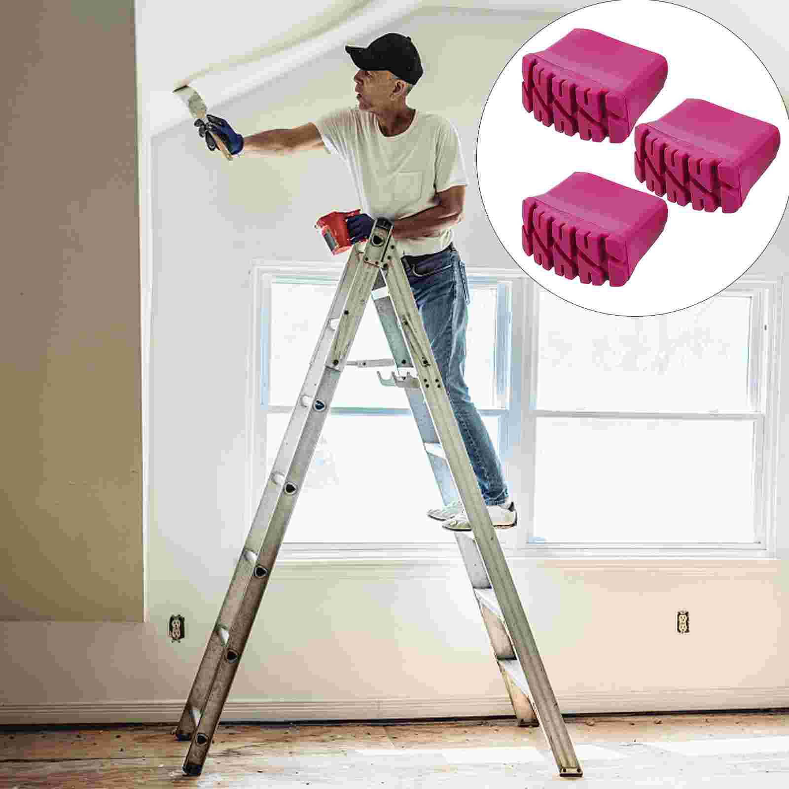 4pcs Ladder Leg Rubber Pads Non-skid Ladder Feet Covers Folding Ladder Feet Pads