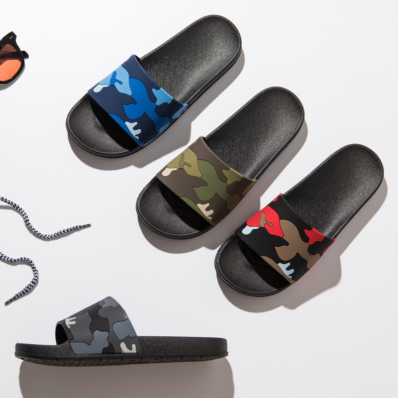 Asifn mænd hjemmesko afslappet rutschebaner mandlige skridsikre indendørs udendørs sommer strandflip flops camouflagesandaler 4 farver zapatos hombre