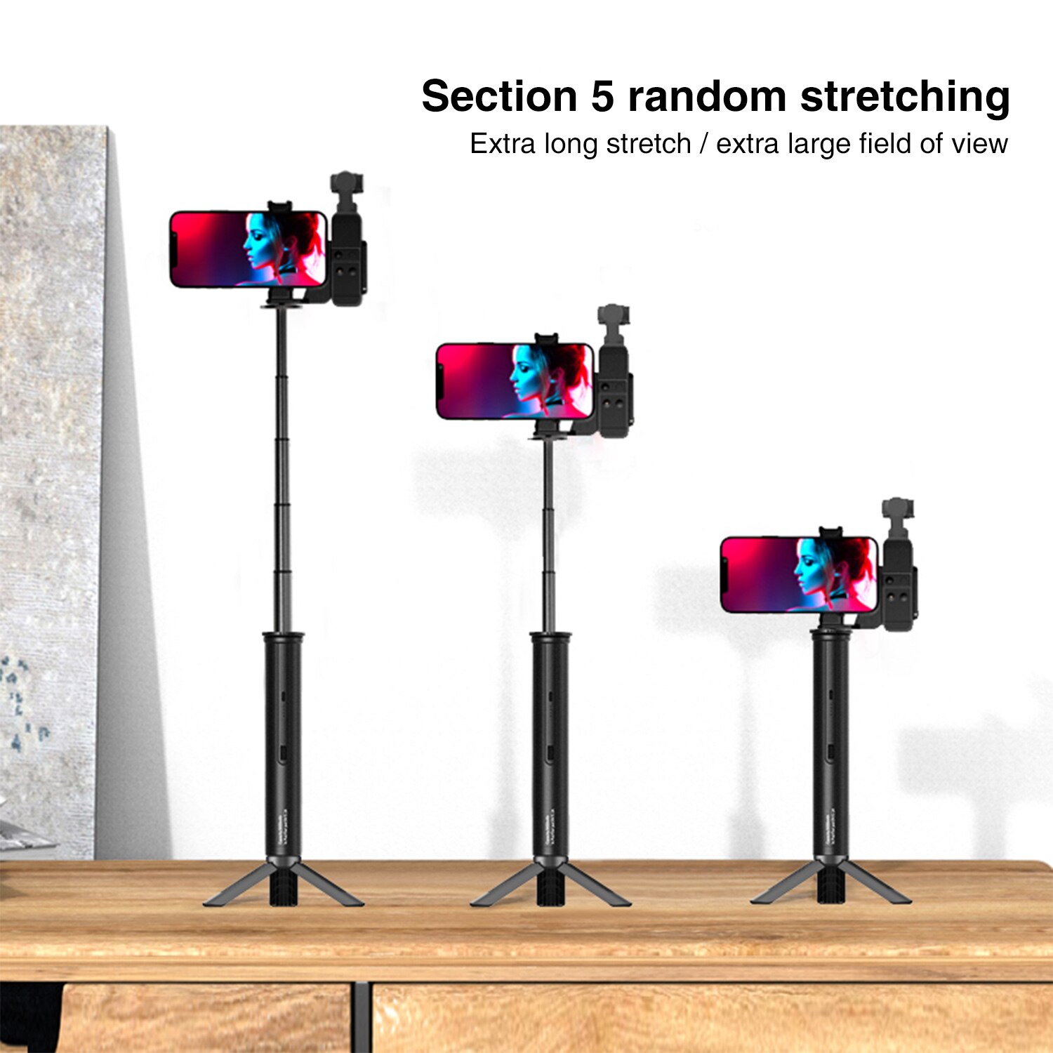 Håndgreb batteri til  go 4800 mah batterioplader powerbank greb håndholdt monopod selfie stick til action kamera