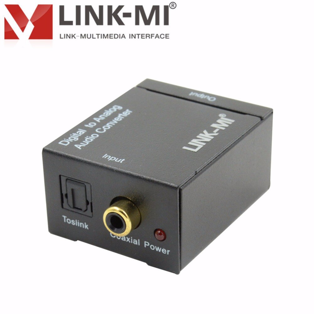 LINK-MI DA01-Convertidor de Audio analógico Digital, convertidor de Audio Digital Coaxial o Toslink a Audio analógico L/R