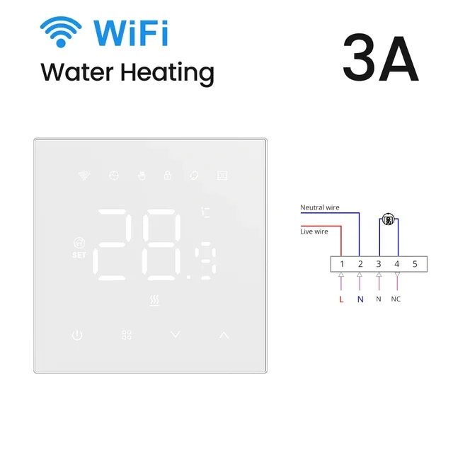 MIUCDA Tuya Wifi Thermostat intelligent chauffage électrique eau chaudière à gaz régulateur de température fonctionne avec Google Home Alexa Alice: YELLOW