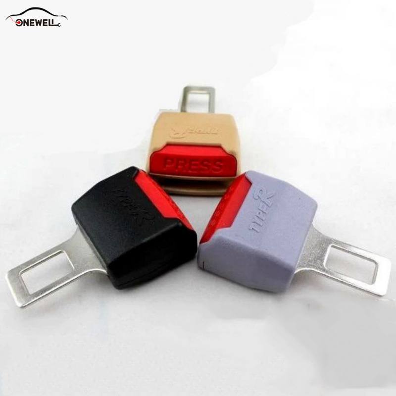 Universal Car Seat Belt Clip Extender Safety Belts Plug Thick Insert Socket Black / Beige