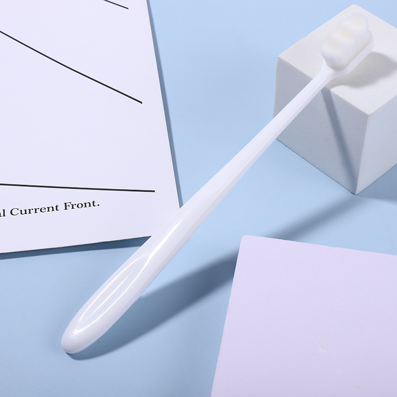 4pcs Pro Super Soft Toothbrush Nano Toothbrush Tooth Brush Whitening Adults Portable Travel Toothbrush With Box Oral Care Tool: 4pcs white