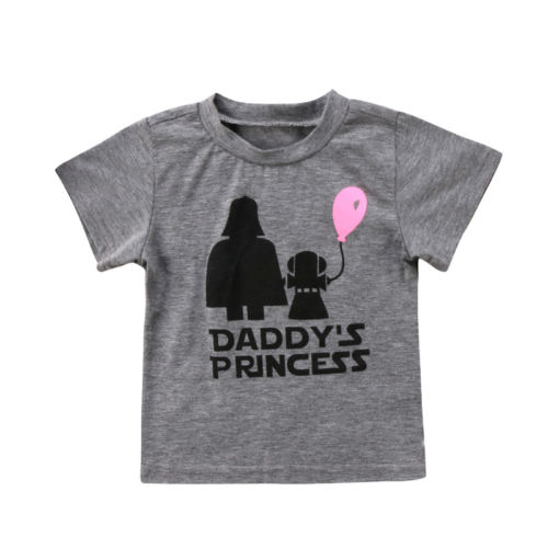 Papà Principessa Divertente Del Bambino Bambini delle Neonate T-Shirt Top 0-24 M Estate Del Cotone Lettera Breve Morbido Infantile ragazza T Shirt Top: 18m