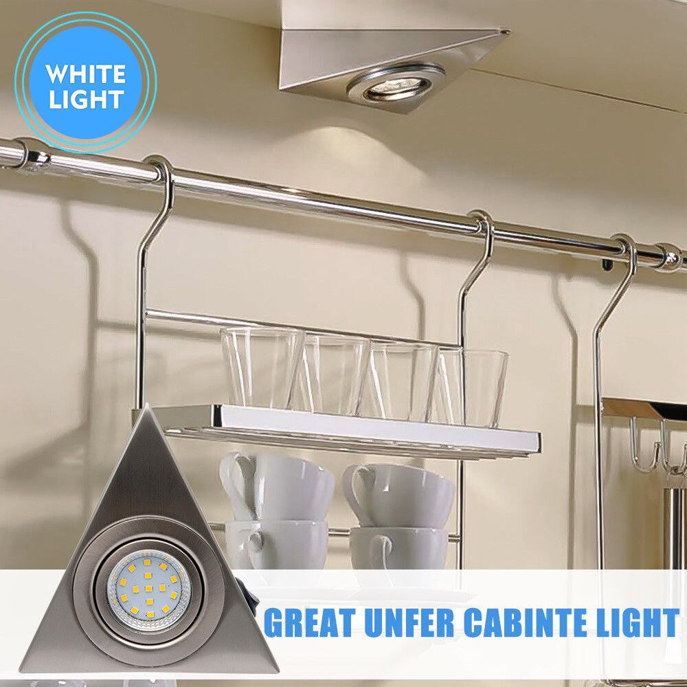 12V Cool White lamp Spot Light LED Kitchen Under Cabinet Cupboard Triangle Light Kit Caravan Camper RV