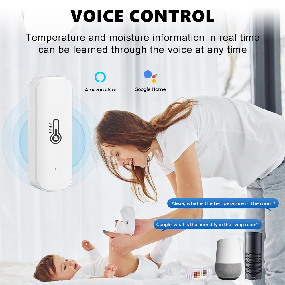 Tuya WiFi/ZigBee Temperatur und Luftfeuchtigkeit Smart Home Thermometer Hygrometer APP Fernalarm Funktioniert mit Alexa Google Home