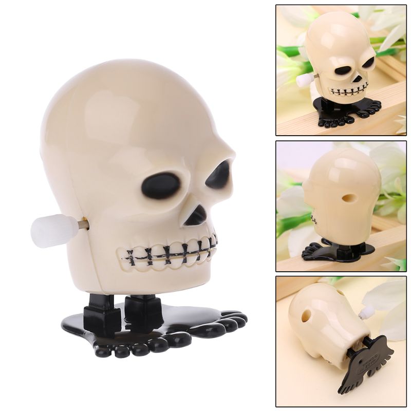 Halloween Clockwork Jumping Skull Mechanical Educational Toy Prank Game Supplies N21_A