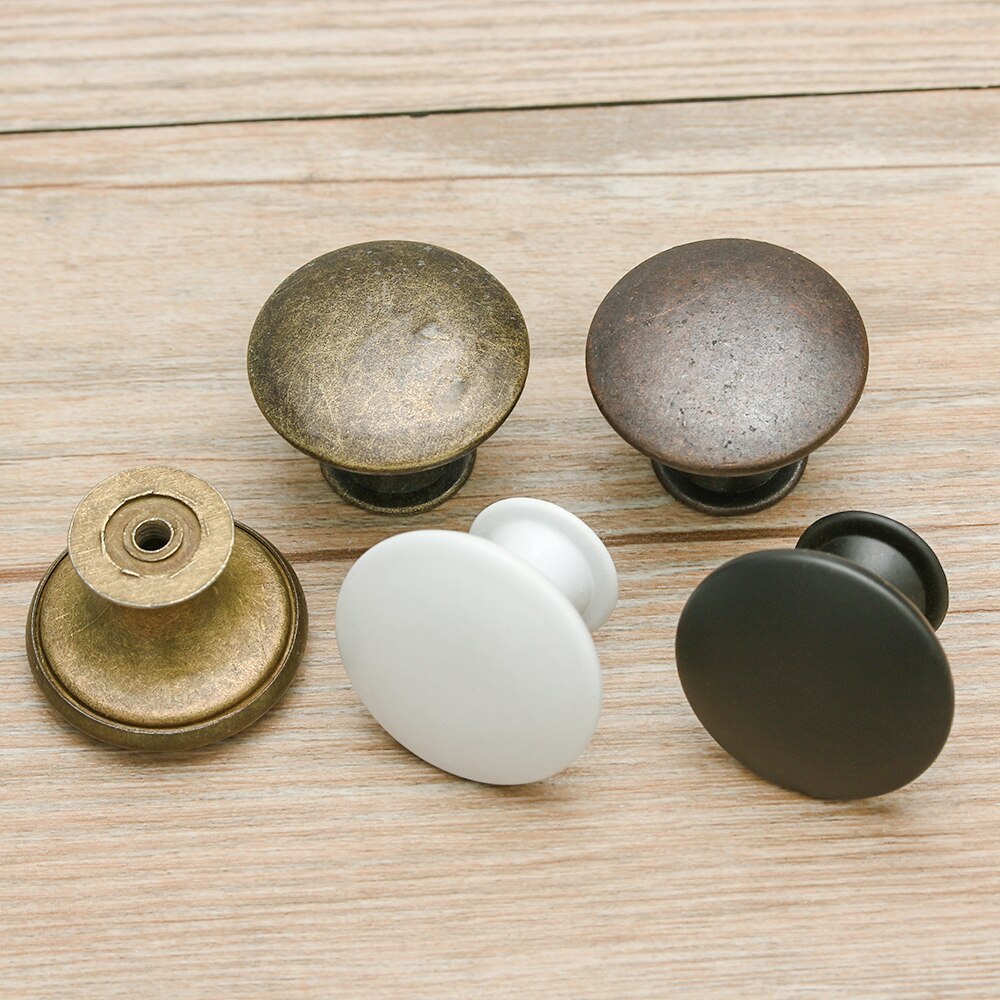 2Pcs Antique Pull Handles Round Bronze Tone Kitchen Cupboard Drawer Cabinet Door Knobs Pull Handle Furniture Hardware Fittings