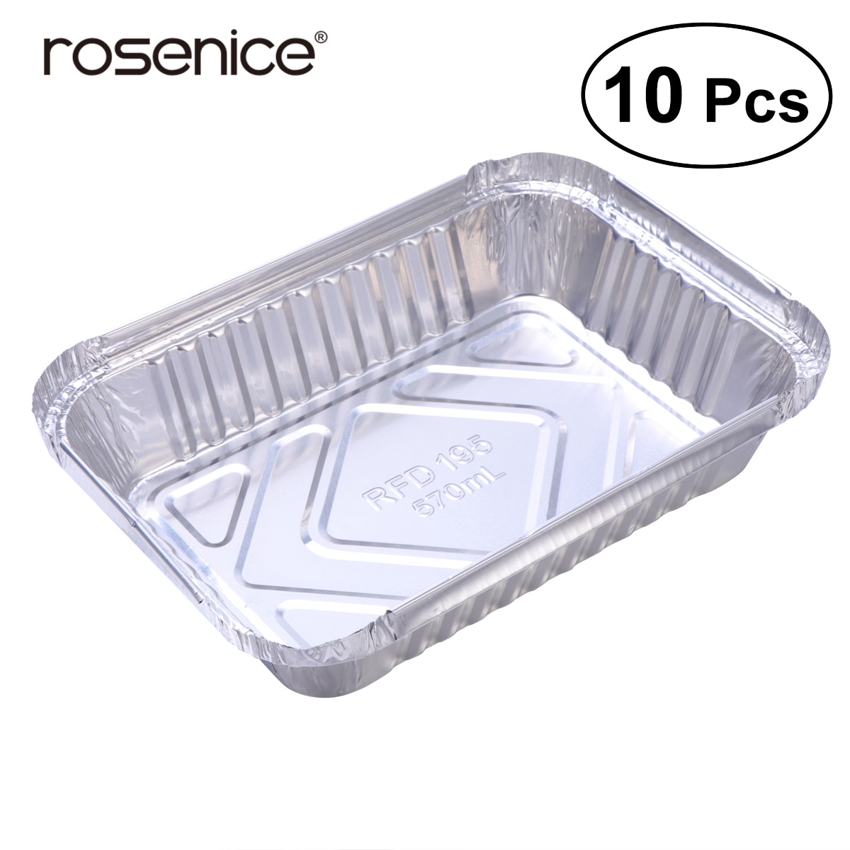 10Pcs Tin Folie Doos Carryout Wegwerp Box Container Voor Bakken Barbecue Gegrilde