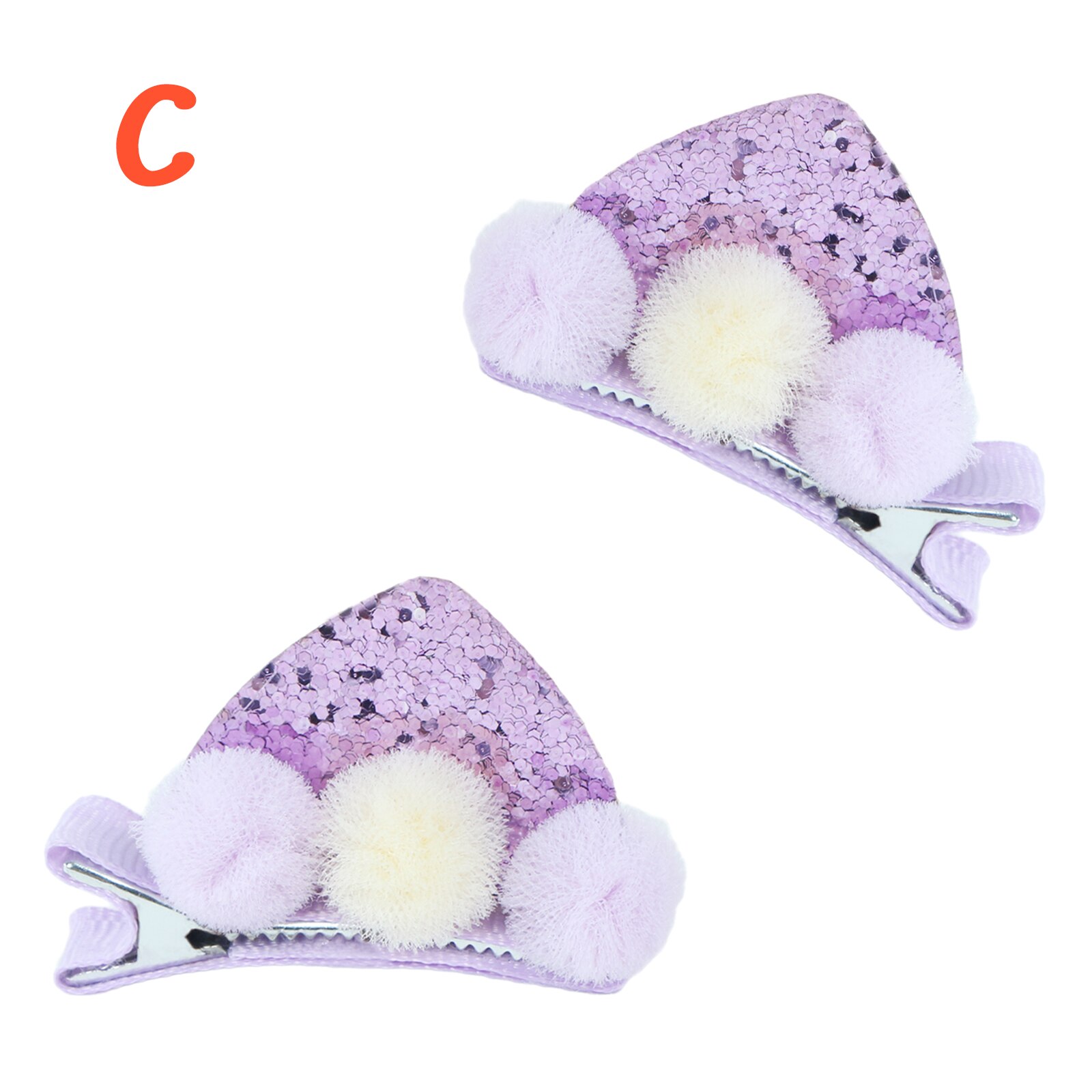 Pinces à cheveux pour filles, 2 pièces, accessoires en tissu de feutre arc-en-ciel, fleurs, oreilles de chat, enfants, femmes: C