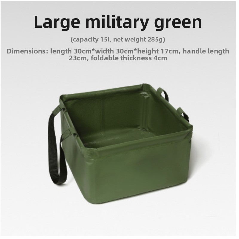 1 STKS Outdoor Opvouwbare Gootsteen Draagbare PVC Emmer voor Camping Opvouwbare Opslagcontainer met Grote Capaciteit Reizen Wandelen: green