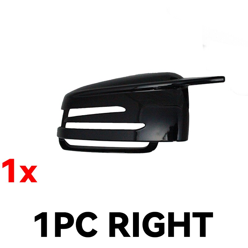 Cubierta de espejo de fibra de carbono para coche Mercedes Benz, tapas de espejo con patrón, color negro, 2 piezas, W176, W246, W204, W212, W221, C117, X204, X156: 1pc Black Right