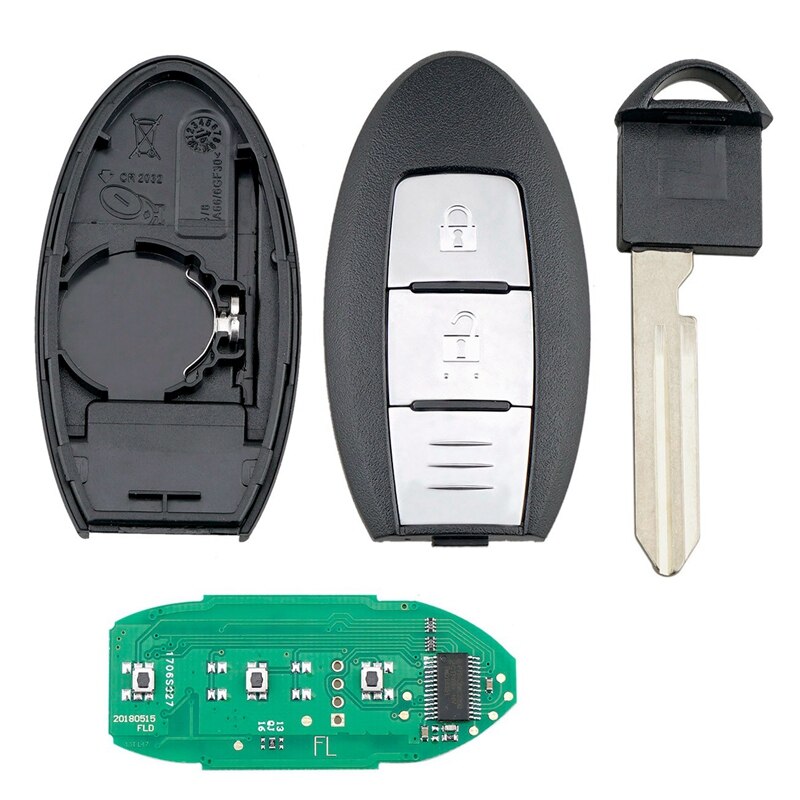 Auto Slimme Afstandsbediening Sleutel 2 Knoppen Autosleutel Fob Fit Voor Nissan Qashqai X-Trail 43Hz