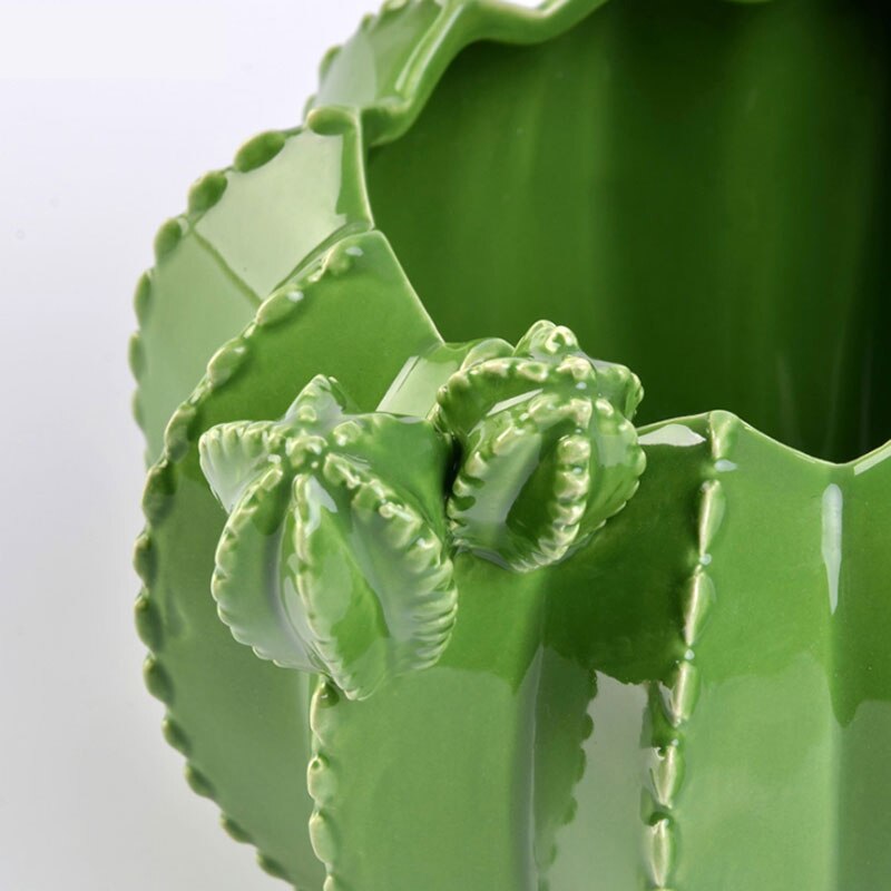 Vaso de flores de cerâmica de cacto, pote de flores de cerâmica para decoração de plantas criativas, acessórios de decoração groot, para plantas
